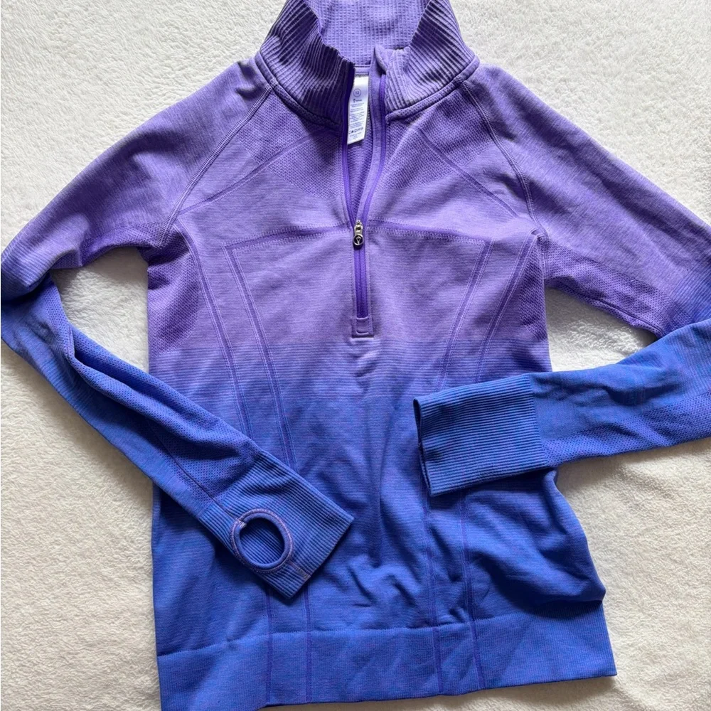 Ivivva by Lululemon Ombre 1/4 Zip Pullover Purple Blue The Fastest Size 12